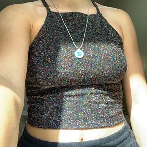 sparkly halter top